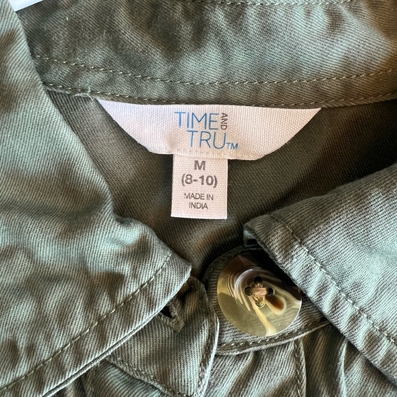 Time and Tru Button Up Green Cargo Dress - Picture 4 of 7